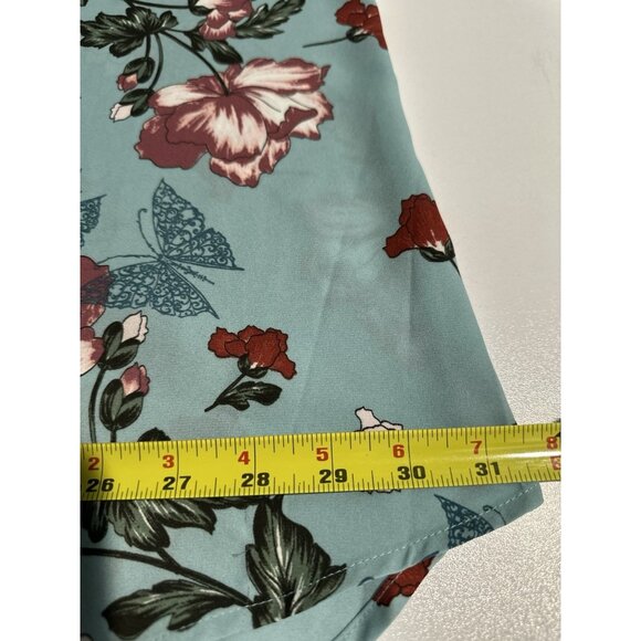 Catherines Womens 2X Blue Floral Butterfly Ruffle Top Romantic Flowy Cottagecore - Picture 8 of 10